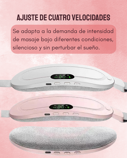 Cinturón térmico masajeador para cólicos menstruales con vibración y calor
